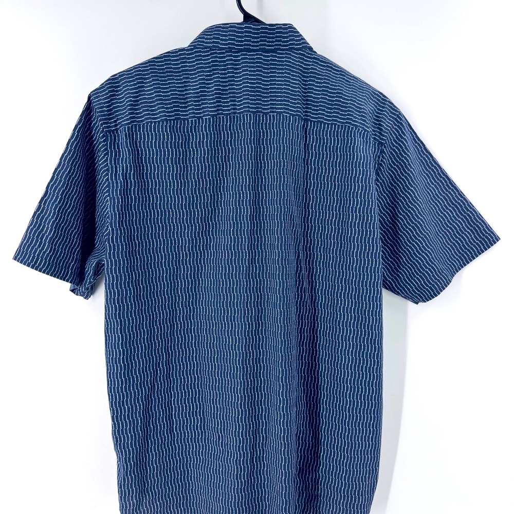 Theory Navy Textured Button Down‎ Shirt - Picture 3 of 8